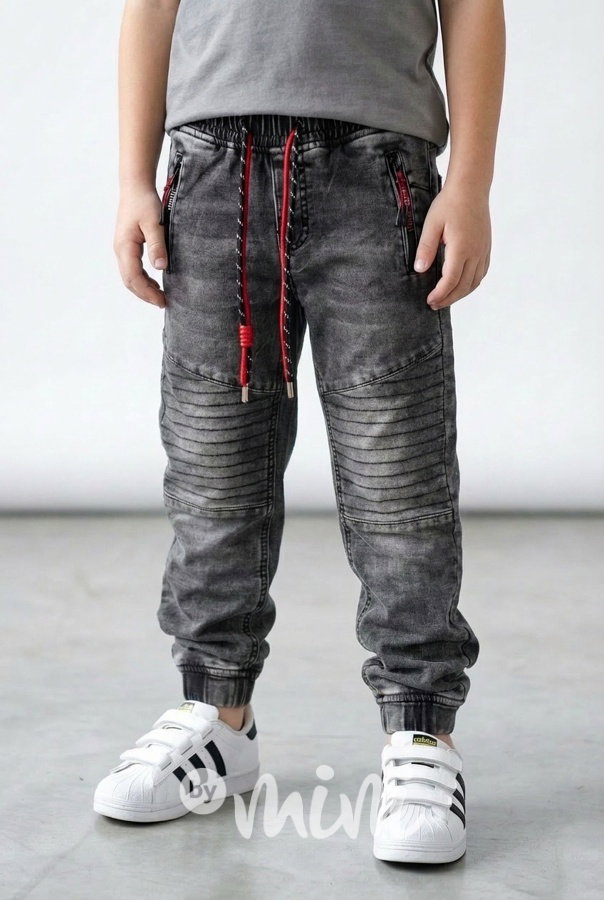 Dark biker jeans