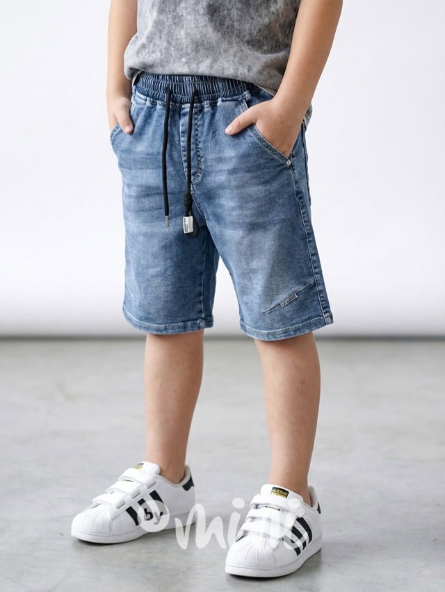 Soft denim baggy kraťasy blue