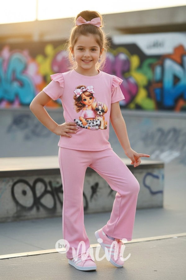 CUTIE blůzka + zvonáče pink