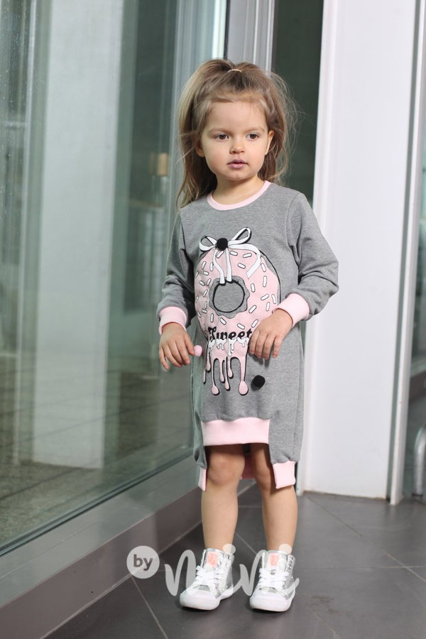 Sweet tunika grey s bambulkami