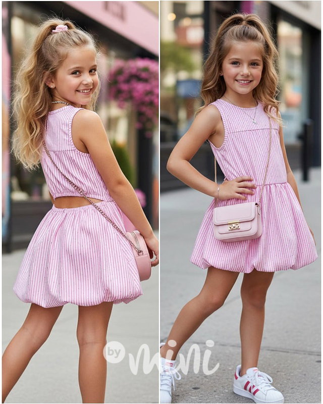 Marina letní šaty poseté kamínky pink