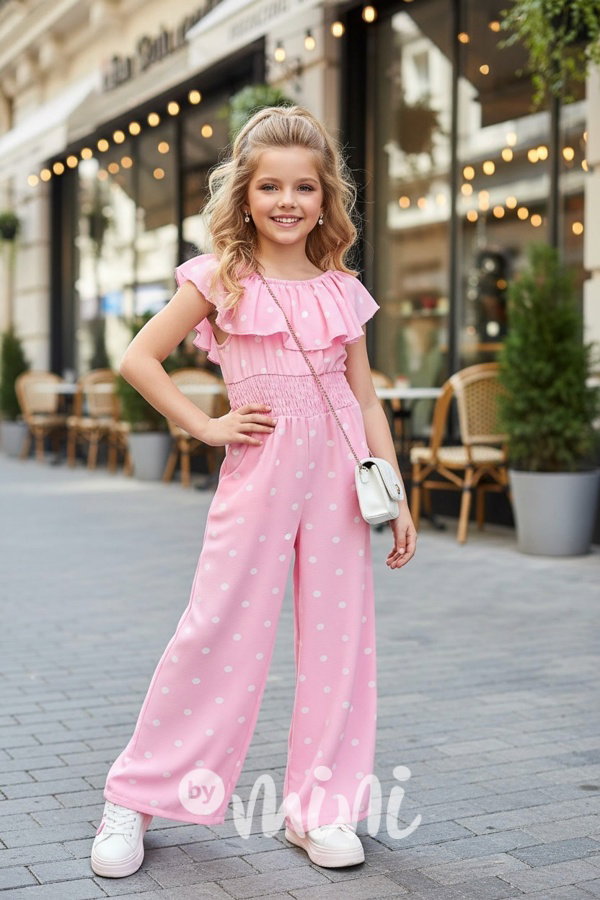 Mini chic overal puntíky PINK