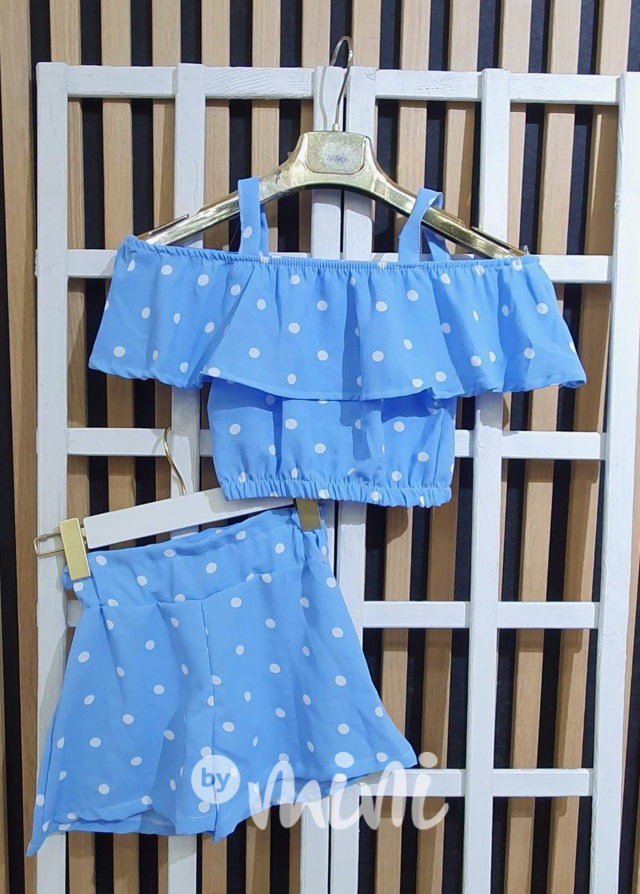 Puntíkatý letní šortkový set BLUE
