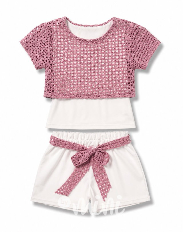 Marbella chic letní set white/pink
