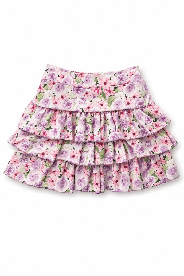 Flower frill sukýnka lila pink