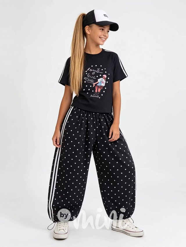 Belle oversize triko s kamínky černé