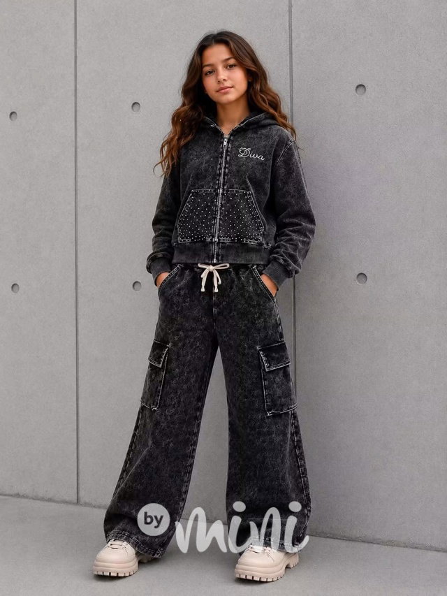 Soft cotton denim teenage souprava DIVA dark