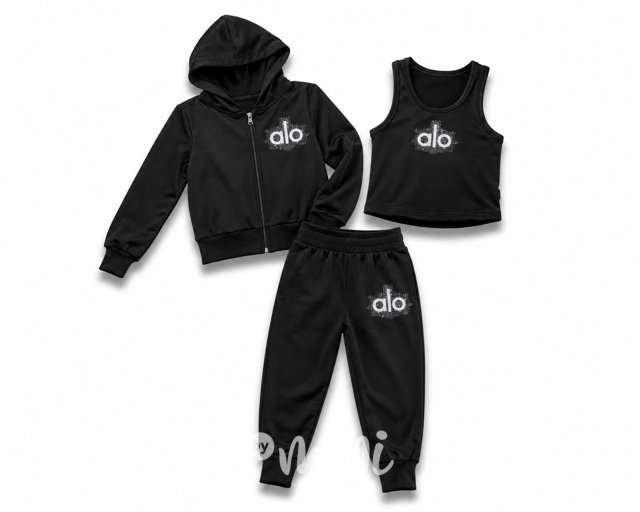 ALO 3-dílná soft velur souprava černá