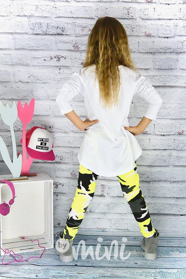 Neon army slim baggy s knoflíky