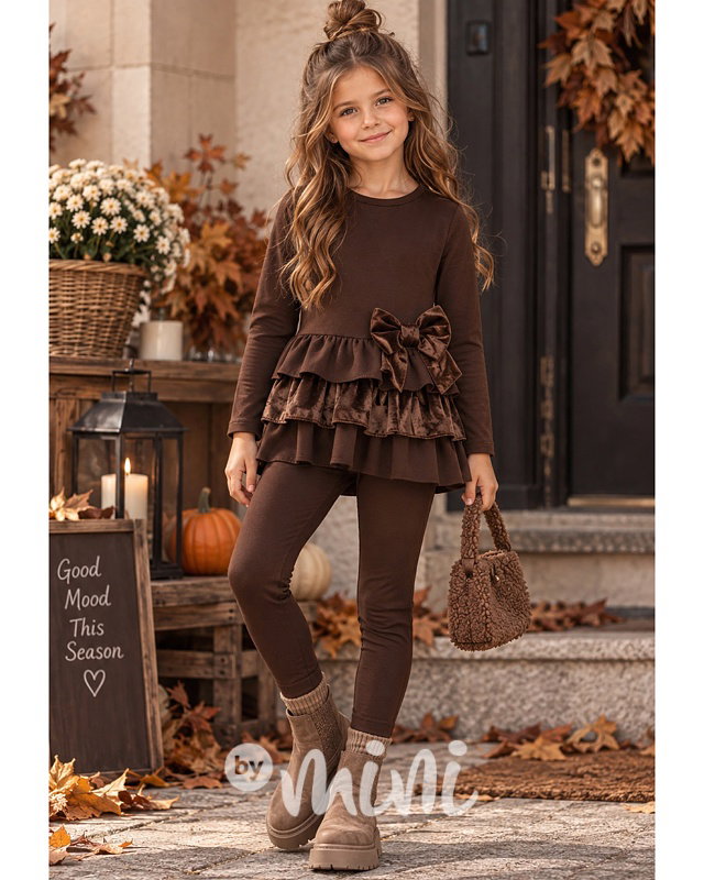 Velvet bow set choco
