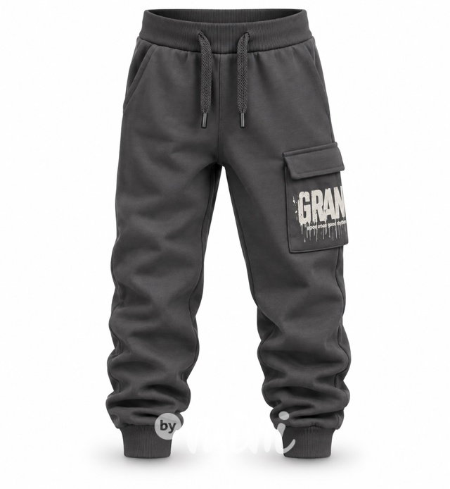 THERMO bavlněné cargo tepláky GRAIN šedé
