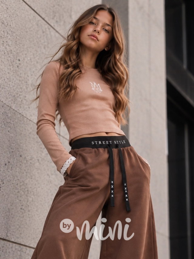 PREMIUM crop teenage blůzka beige