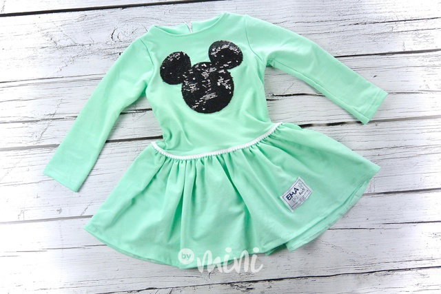 Mickey dress s přetáčecími flitry mint