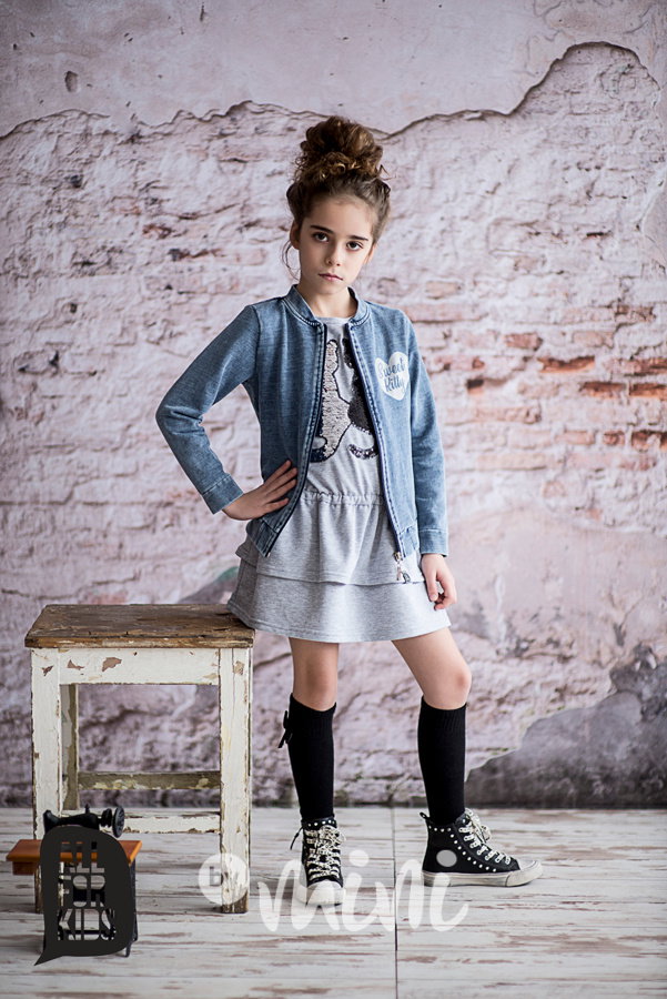 Jeans mikina sweet kitty grey