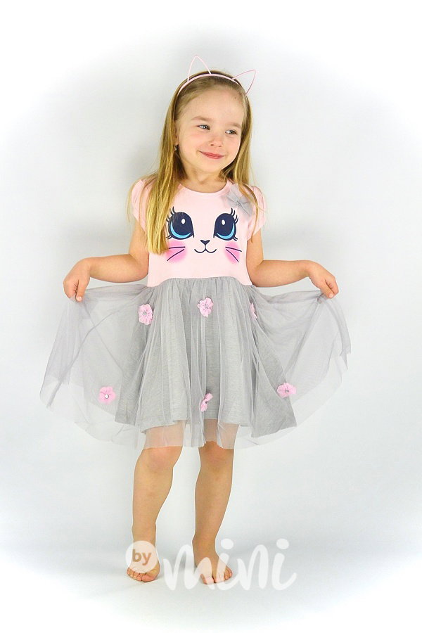 Cute cat dress pink