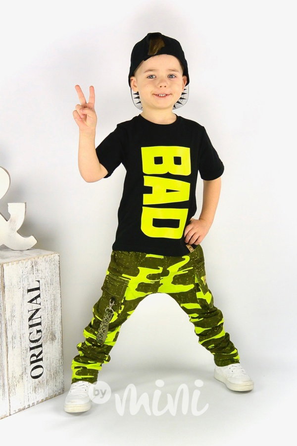 BAD black/neon triko