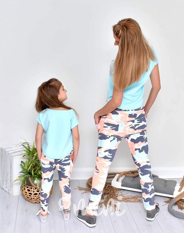 Neon orange&mint army baggy