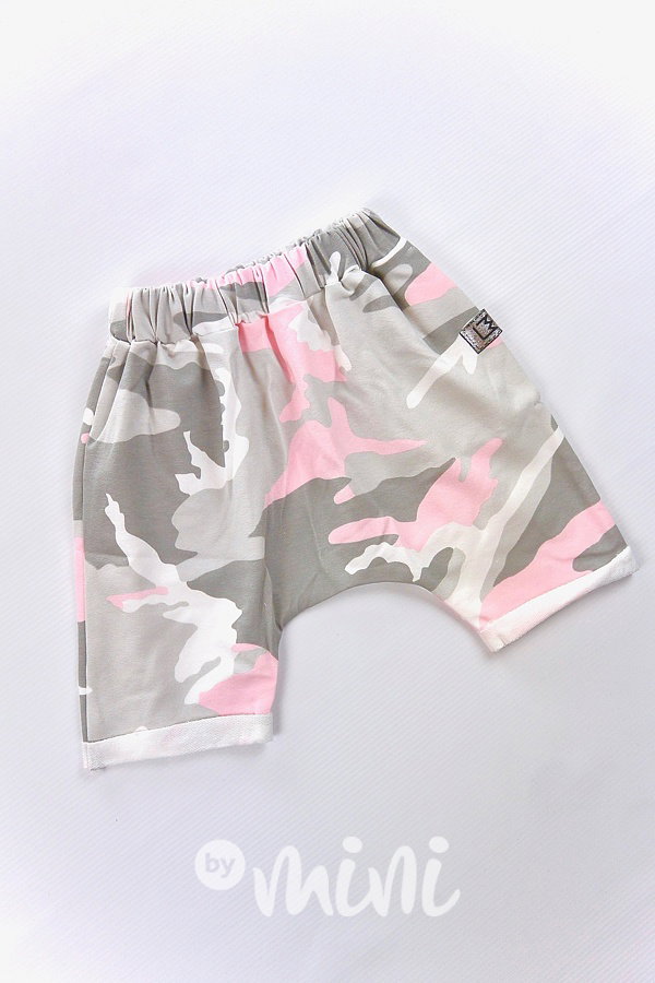 Pink army baggy shorts