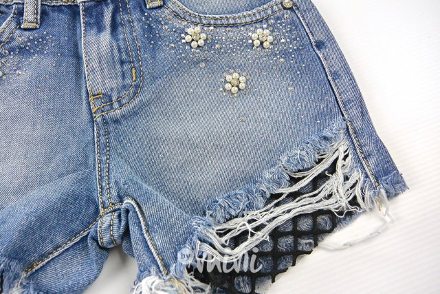 Jeans shorts s perličkami