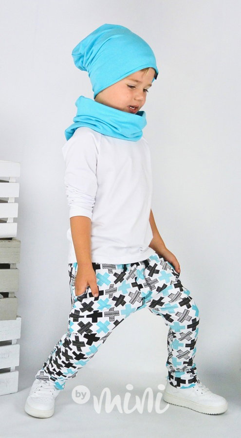 Baby blue chlapecká houmles čepice s tunelem