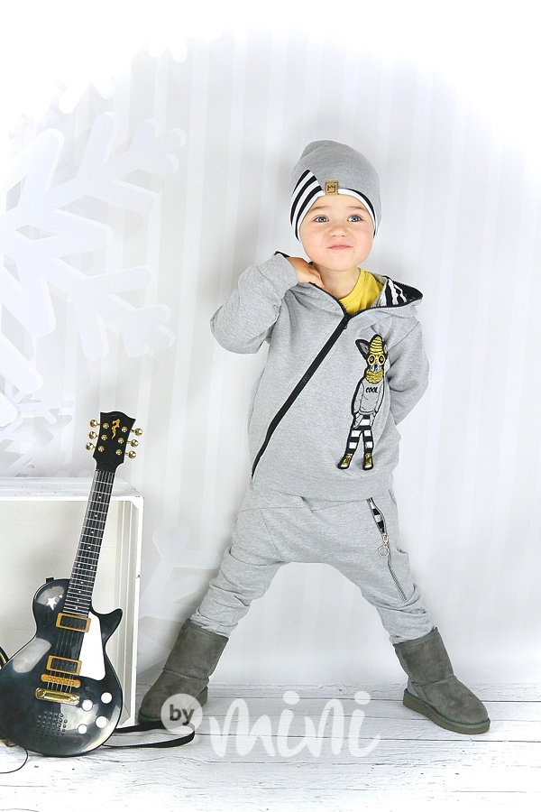 Cool vyteplená chlapecká souprava šedá