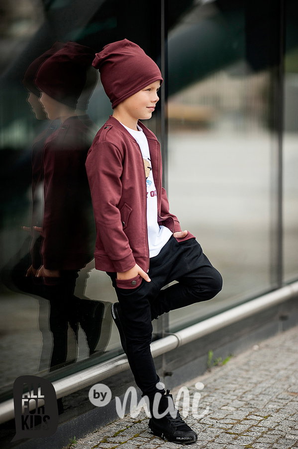 Black/Bordo baggy tepláčky