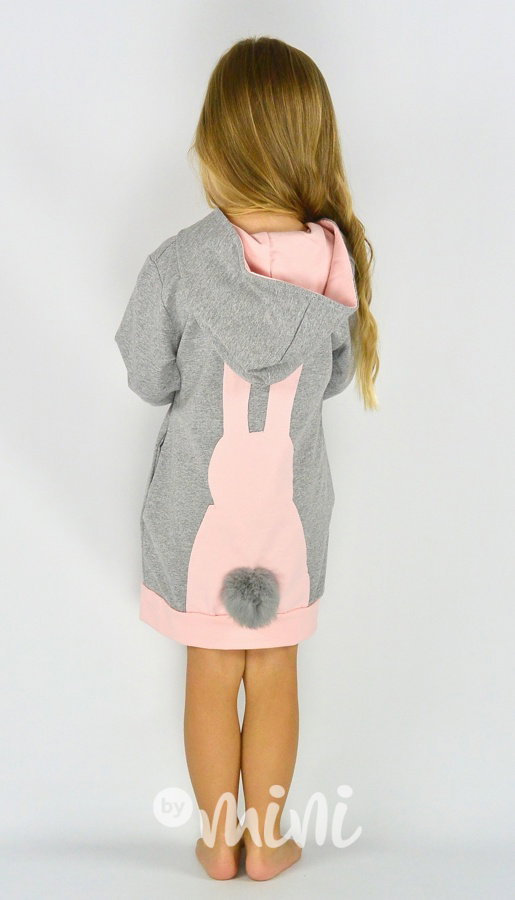 Zajíčková mikina s bambulkou GREY