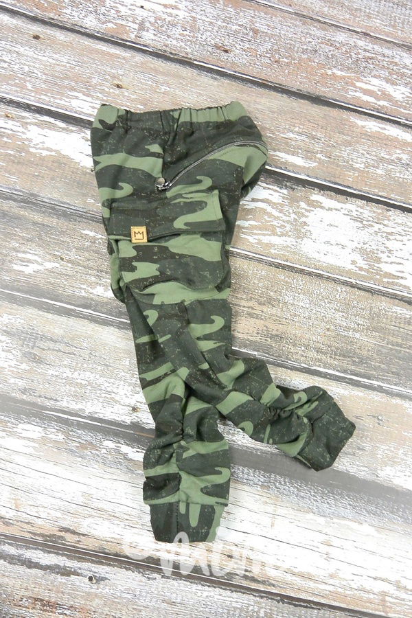 Zateplené khaki army baggy kapsáče zip