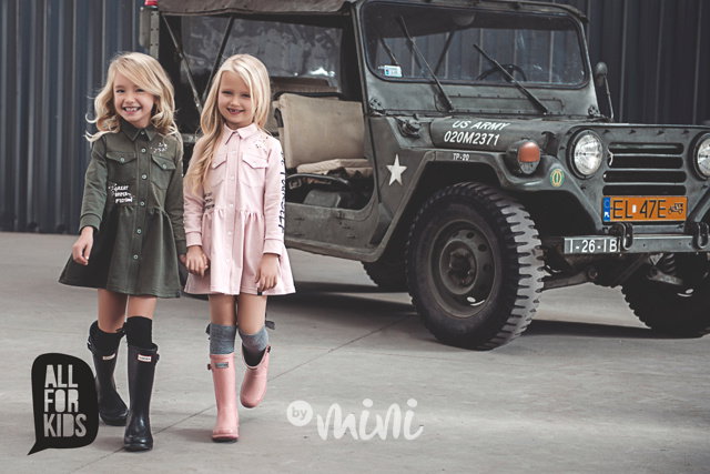 Military collection - košilové šaty pink