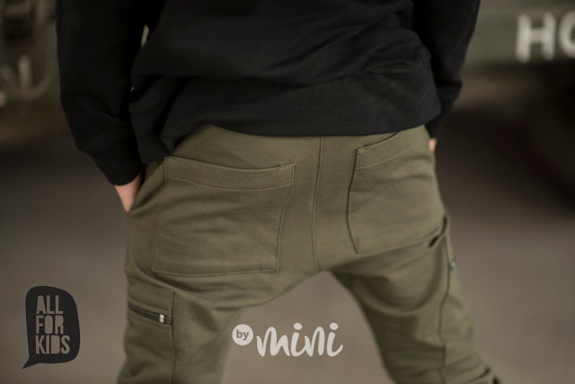 Khaki tepláčky kapsa zip
