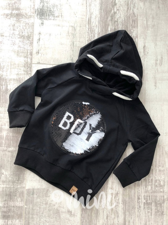 BOY black mikina s flitry