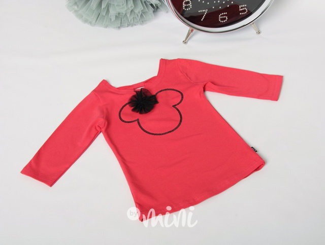 Mašličkový Mickey top deep pink