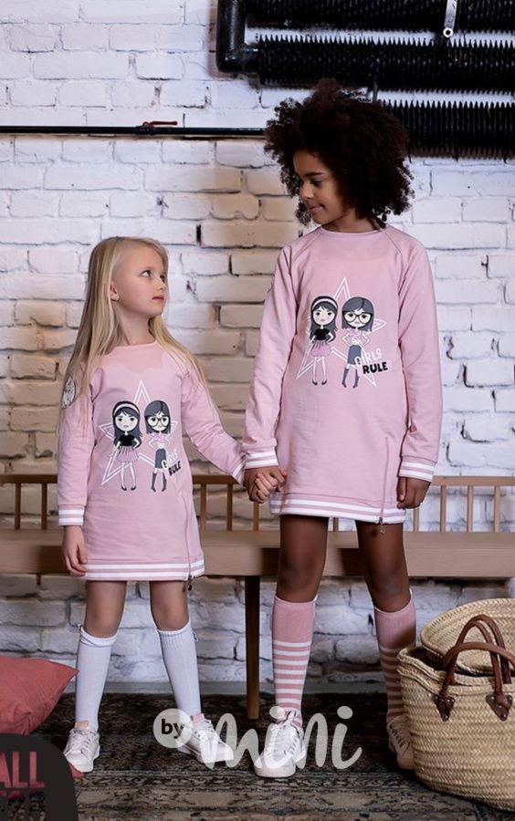 Girls rule šaty růžové
