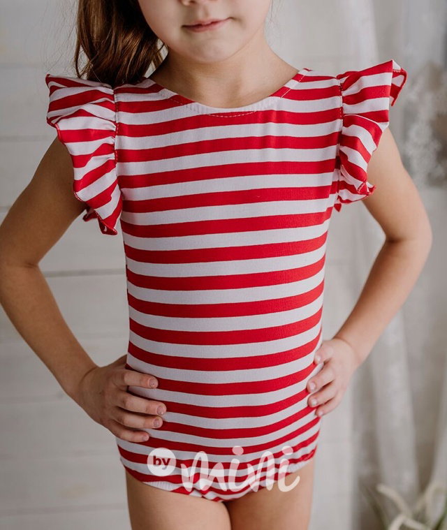 Pruhované summer body red/white