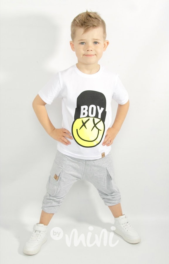 Dětské šedé 3/4 short baggy kapsáče