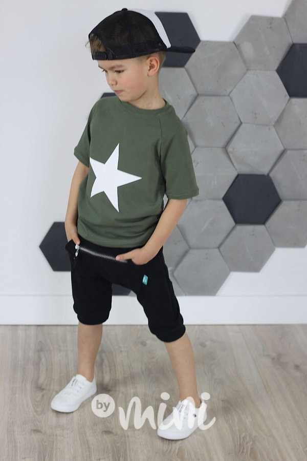 Black baggy shorts zip