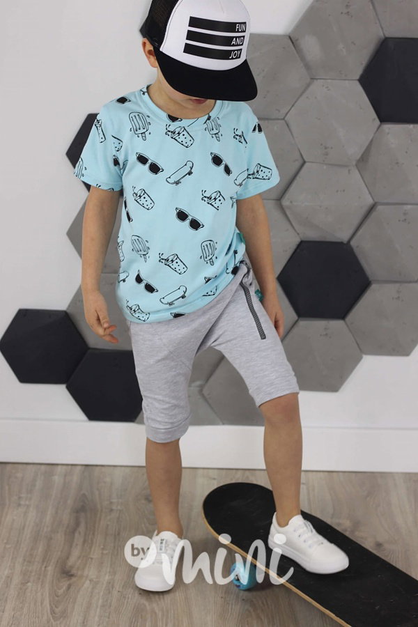 Šedé baggy shorts se zipem
