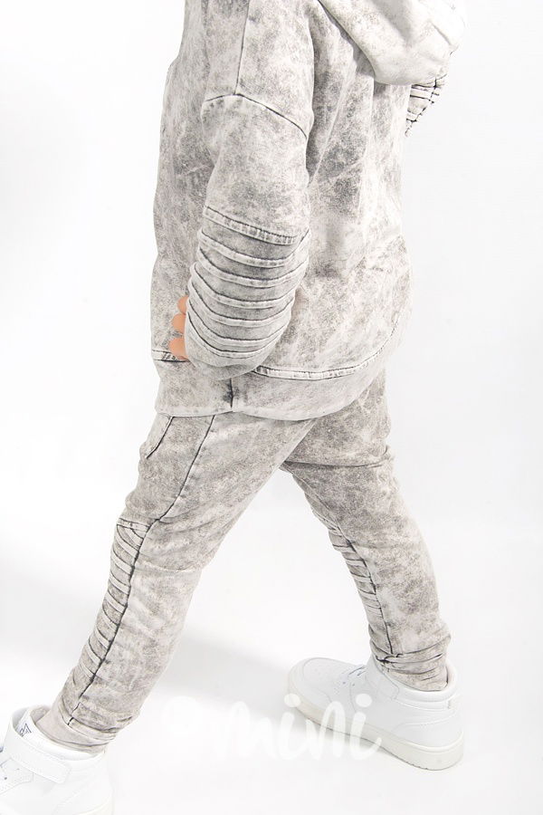 Acid wash biker pants světlé