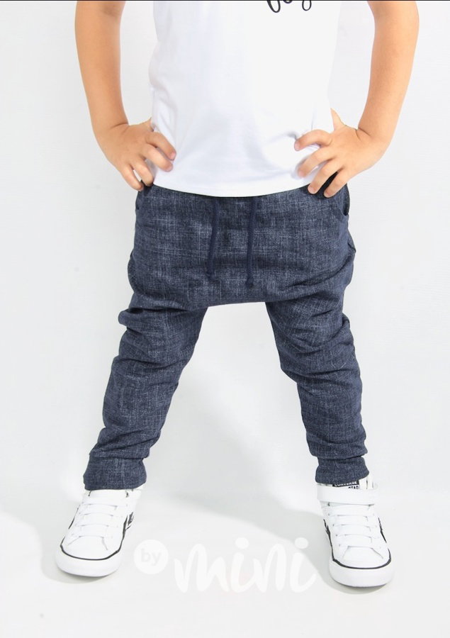 Dark jeans baggy tepláky blue