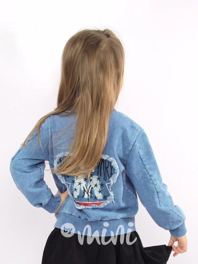 Jeans mikina s řasením