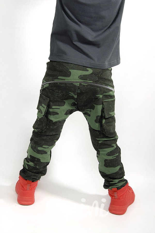 Khaki army baggy kapsáče zip