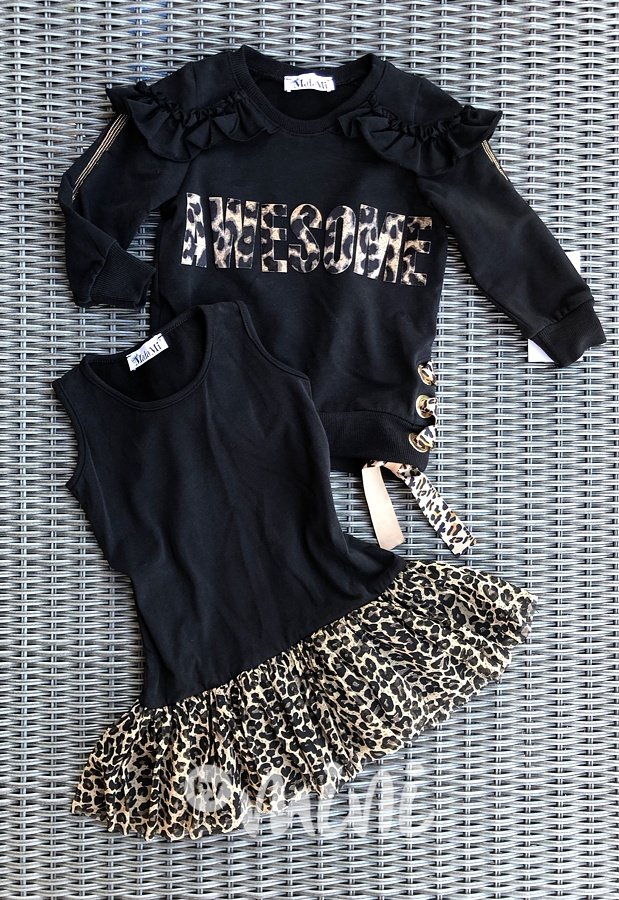 2v1 Leopard mikina + šaty