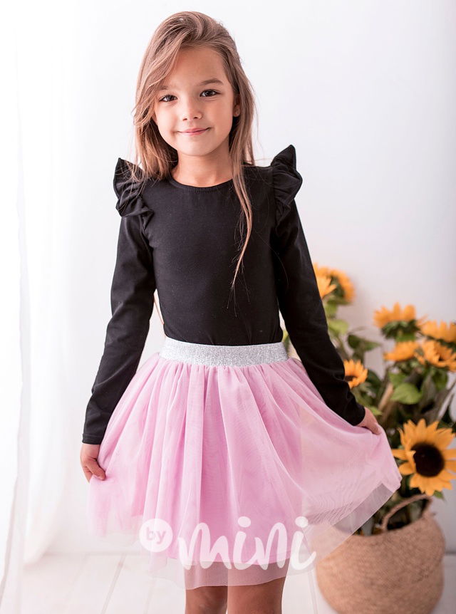 Dívčí body - černé s řasením