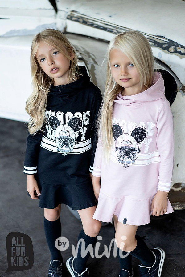 Sporty hoodie dress black Skladem ByMini.cz