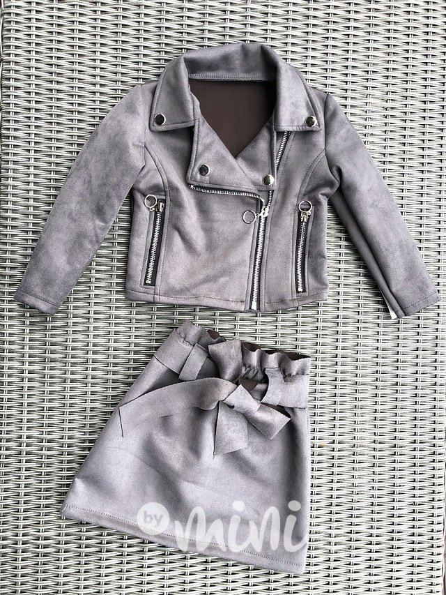 Dívčí set - bunda + sukně grey