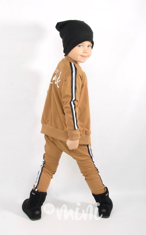 Super synek lampas set karamel - mikina + baggy