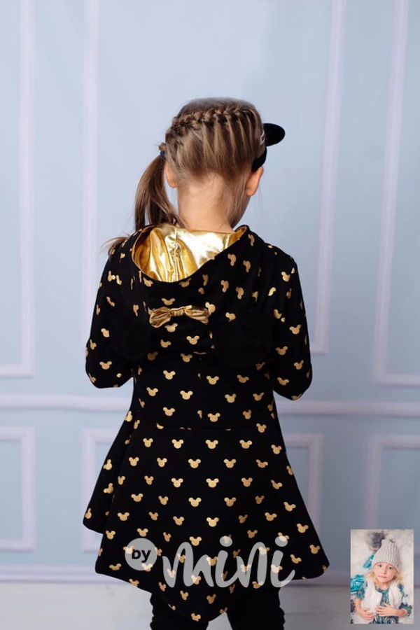 Minnie designová mikina gold/black