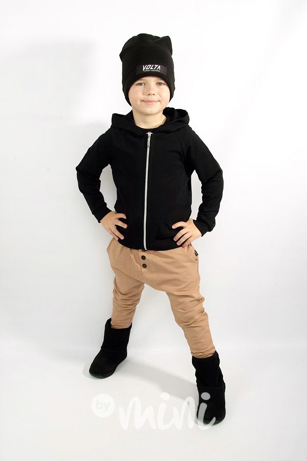 Baggy tepláčky s knoflíky - karamel