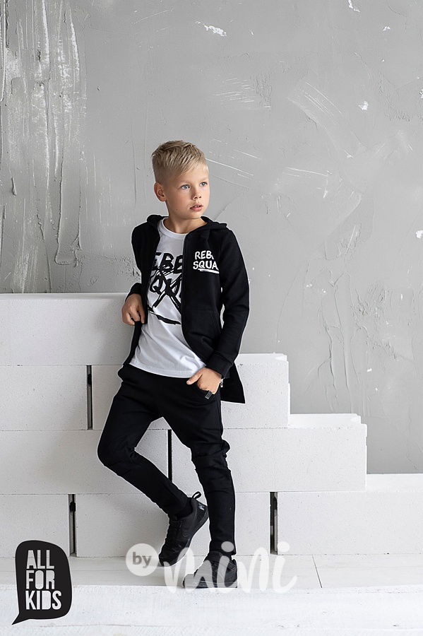 Rebel squad dlouhá chlapecká mikina černá