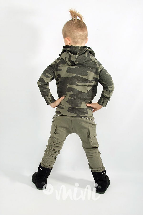 ARMY green zateplená mikina